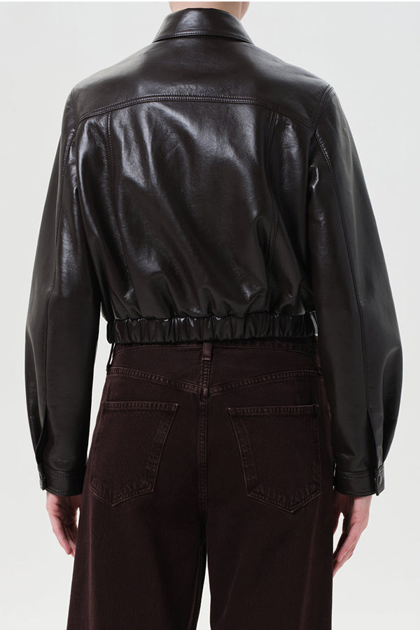 Essie Recycled Leather Cropped Jacket