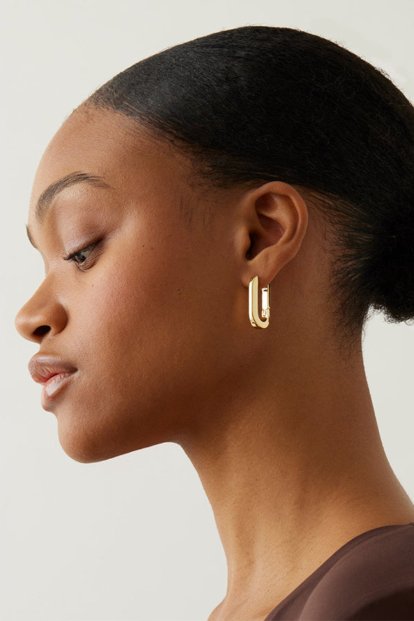 U-Link Earrings, Gold