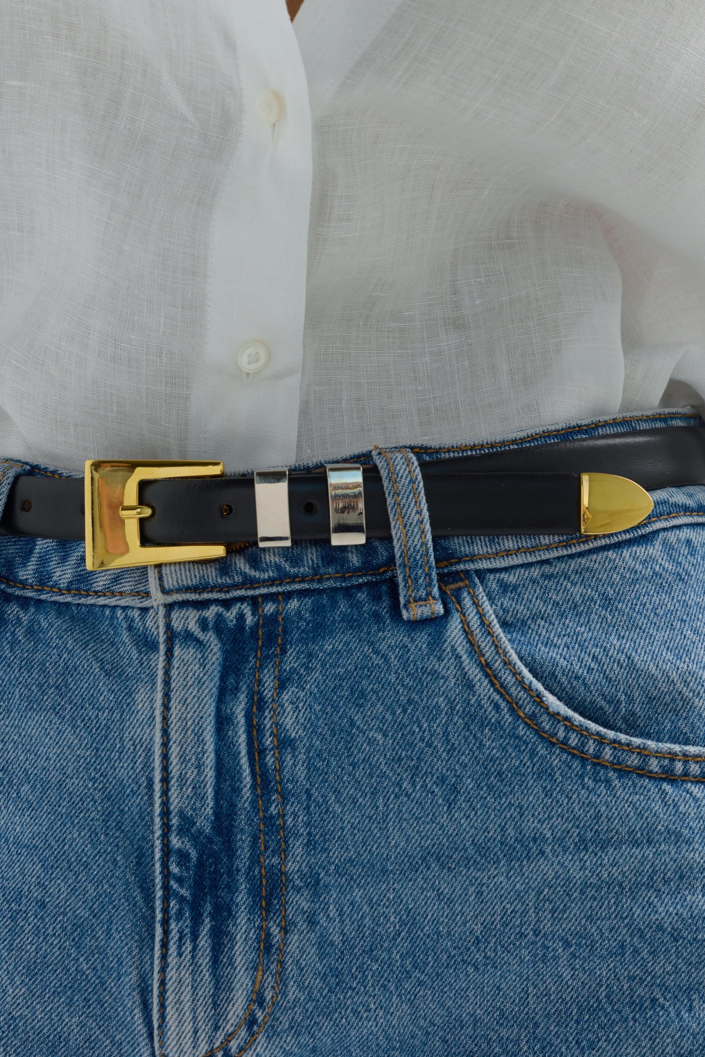 Sofia Belt, Black/Two Tone