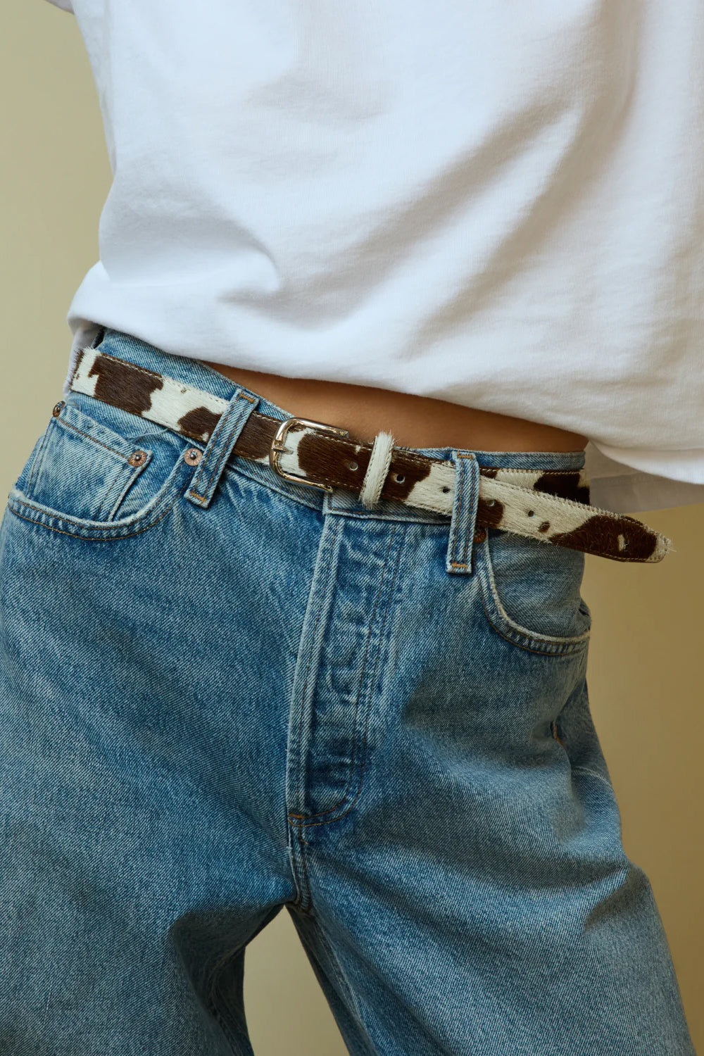 No. 14 Belt, Cow/Silver