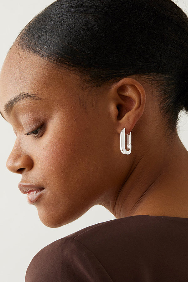 U-Link Earrings, Silver