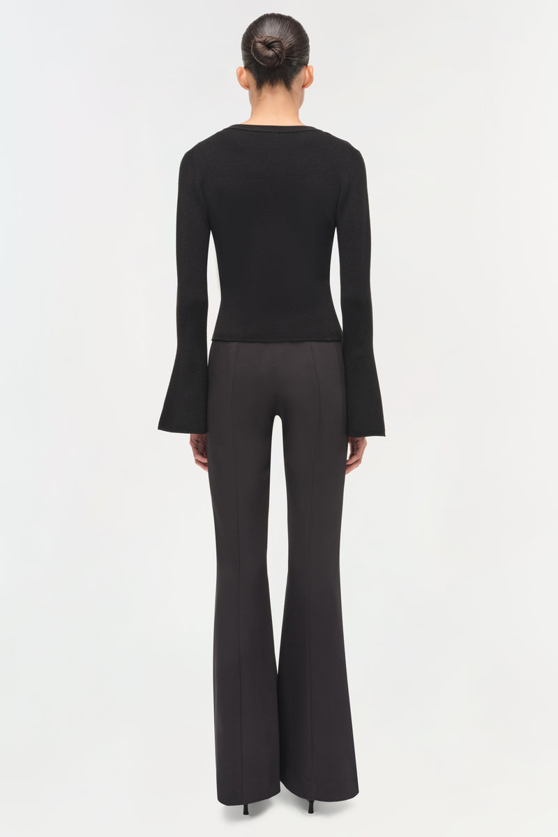 Evren Long Sleeve Top, Black