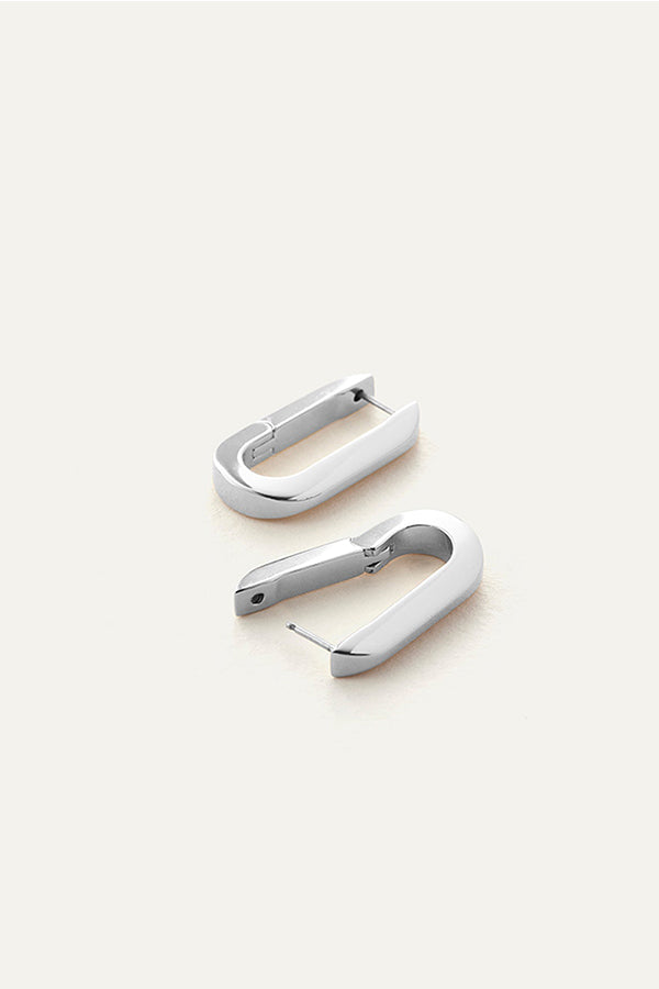 U-Link Earrings, Silver