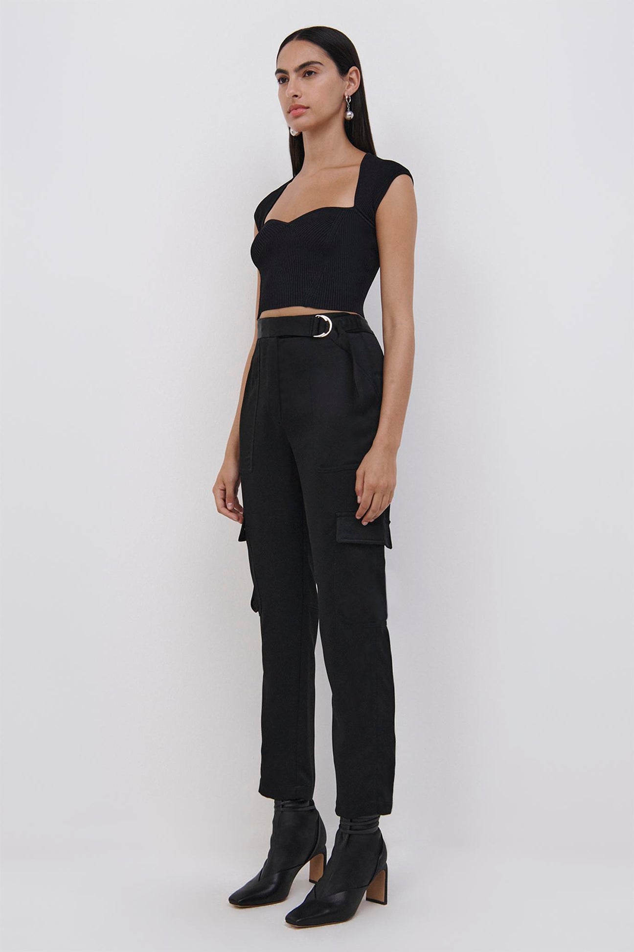 Abia Compact Rib-Knit Crop Top