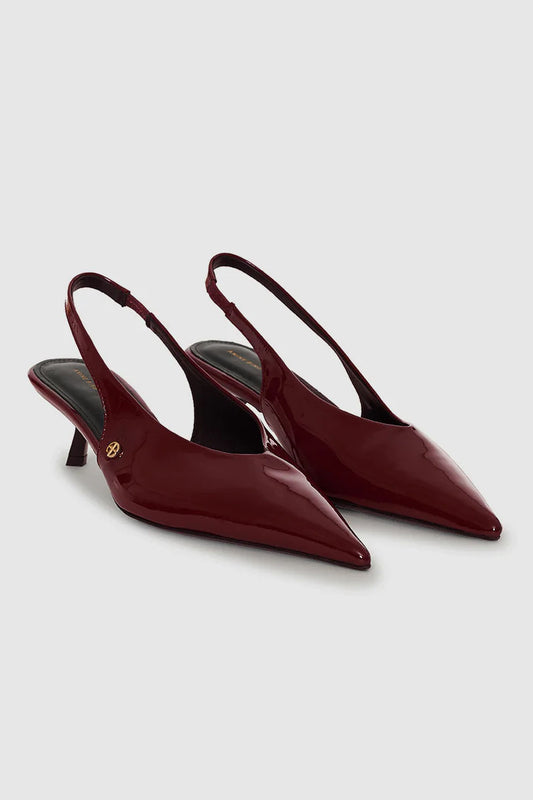 Hilda Slingback Pumps, Oxblood Patent