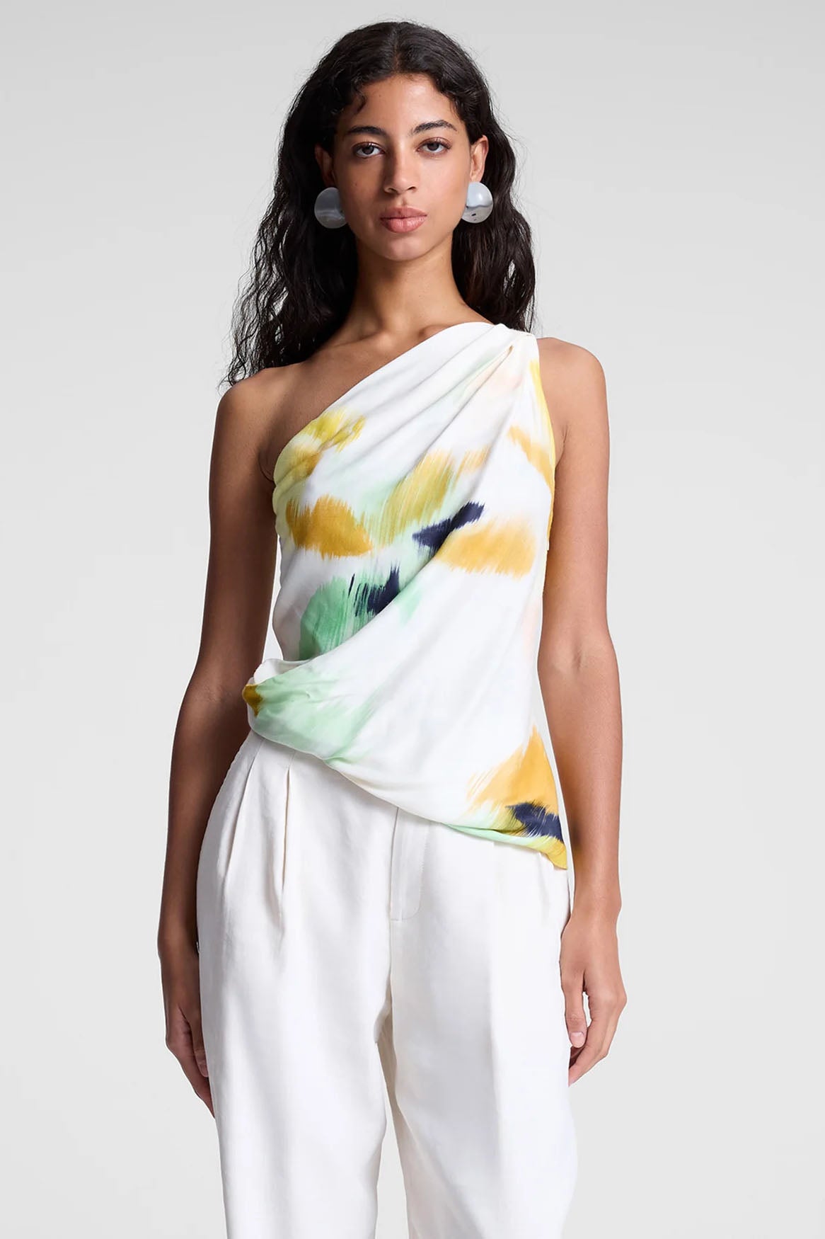 Aster Satin One Shoulder Top