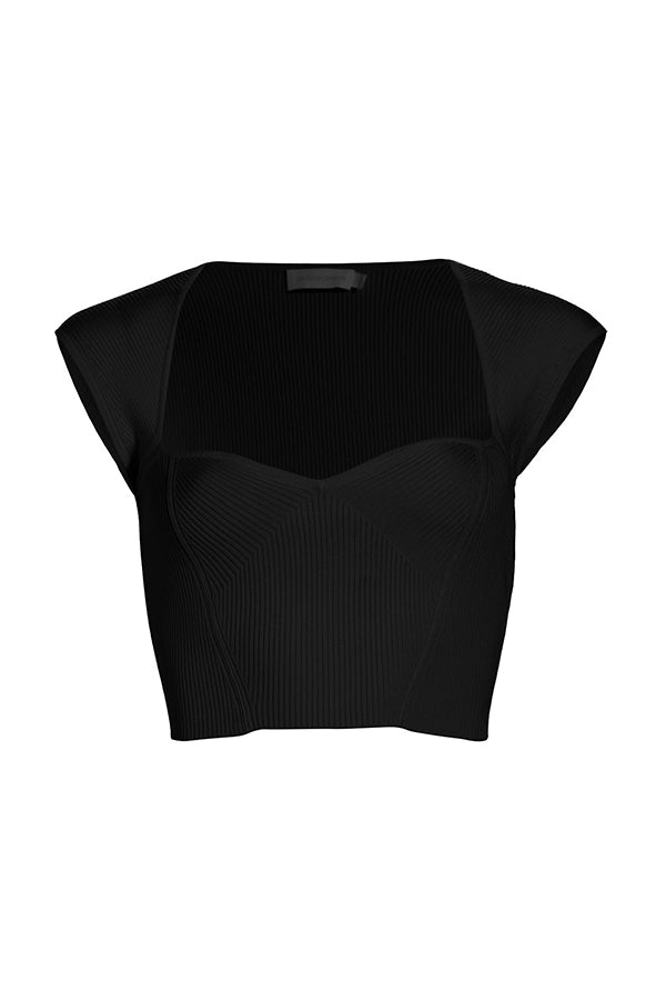 Abia Compact Rib-Knit Crop Top