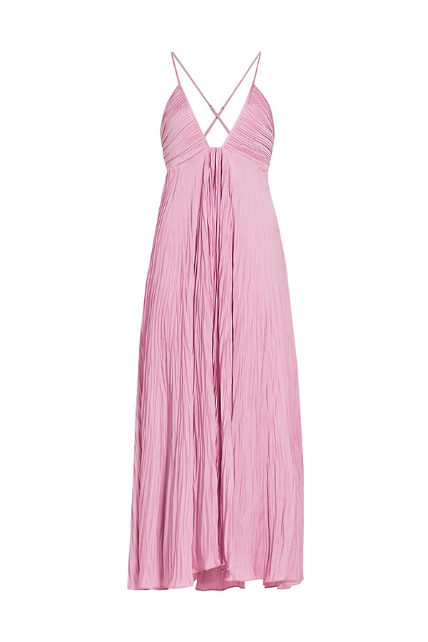 Angelina Satin Pleated Dress