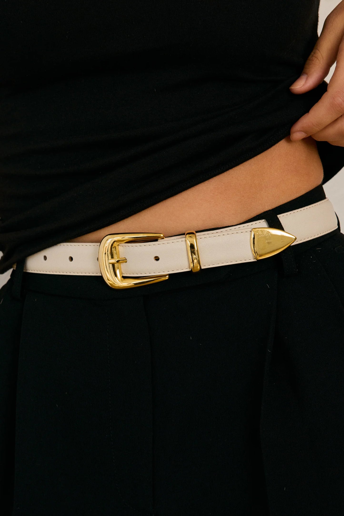 No. 16 Belt, Linen/Gold