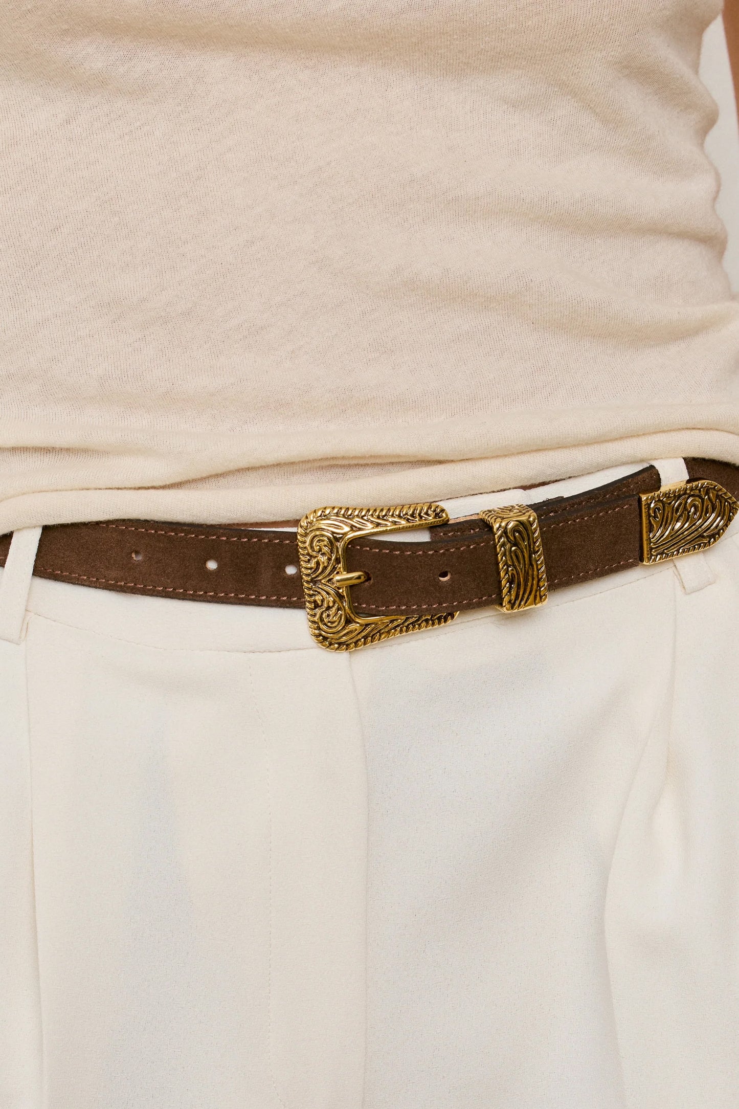 No. 15 Belt, Chocolate/Gold