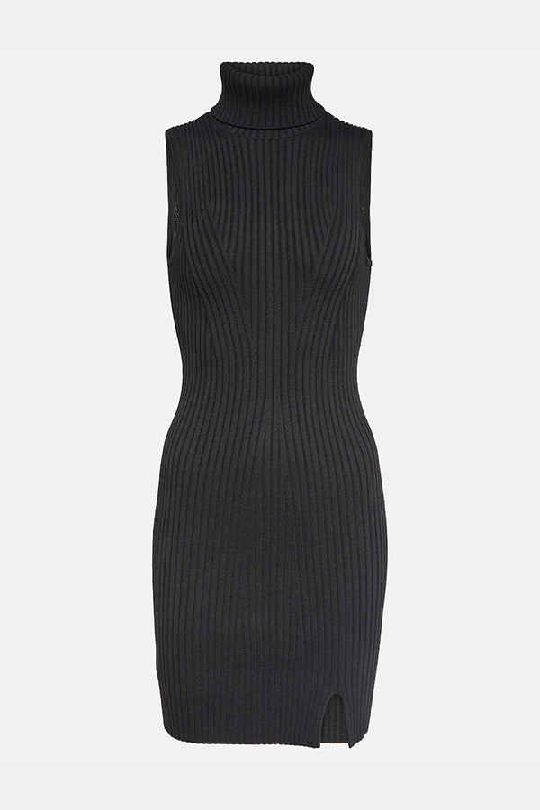 Callum Ribbed-Knit Turtleneck Minidress