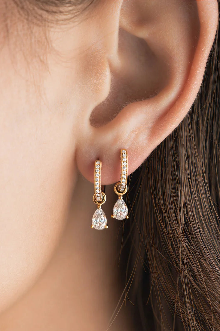 Teardrop Pave Huggies