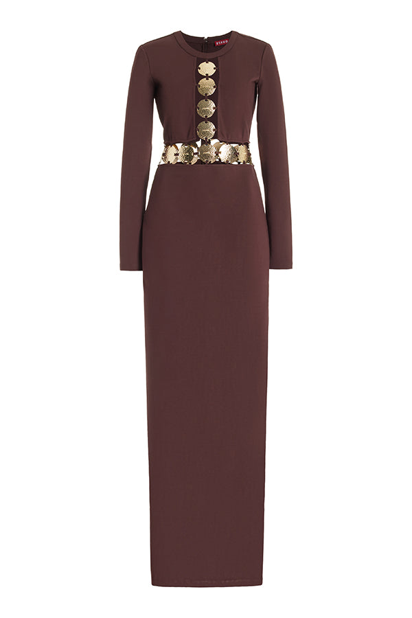 Delphine Dress, Dark Chocolate
