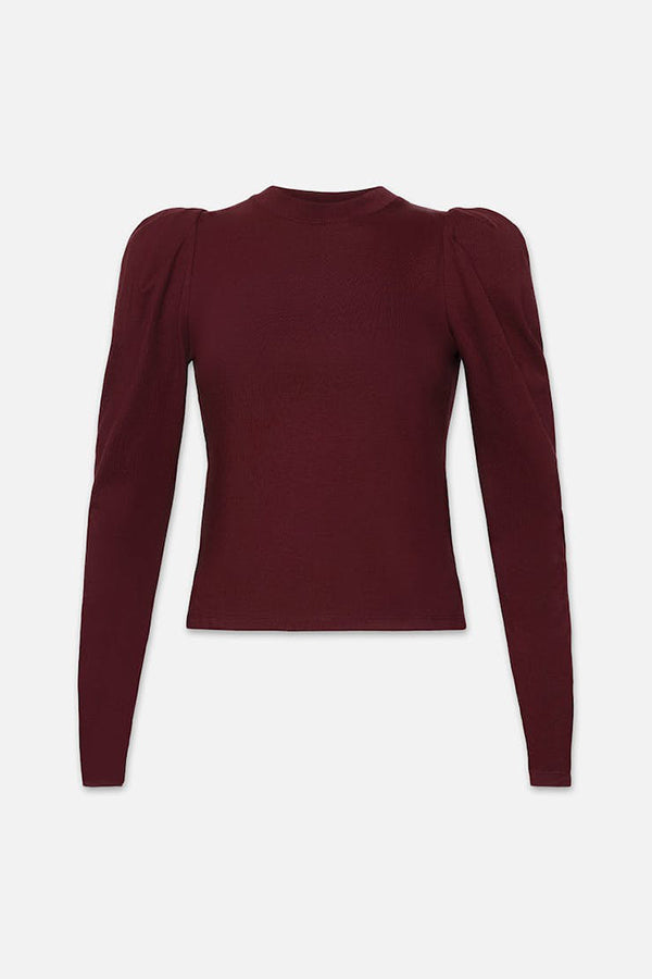 Draped Femme Tee, Burgundy