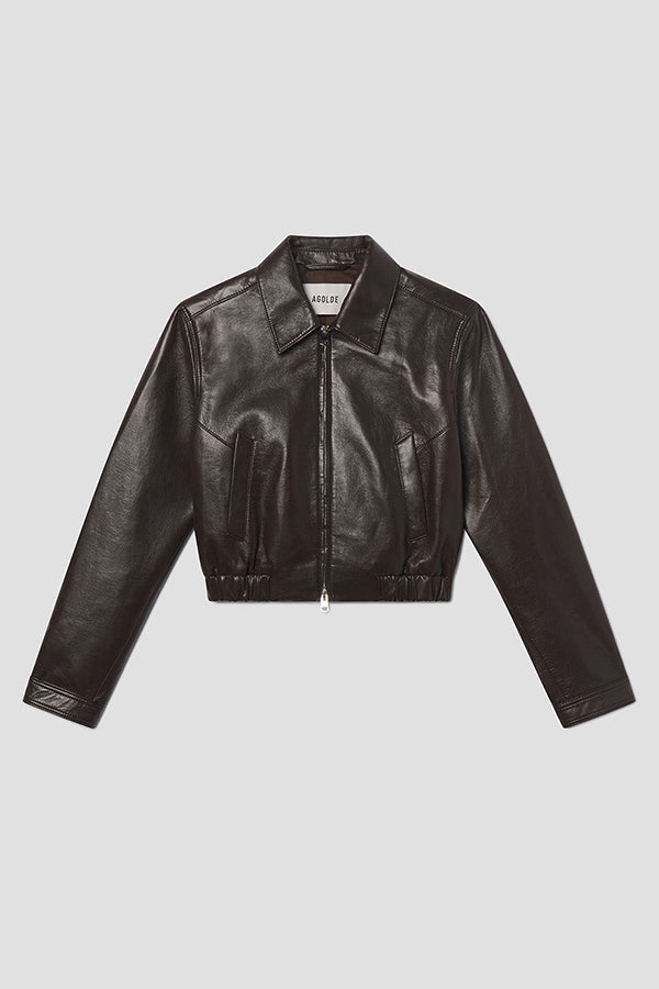 Essie Recycled Leather Cropped Jacket