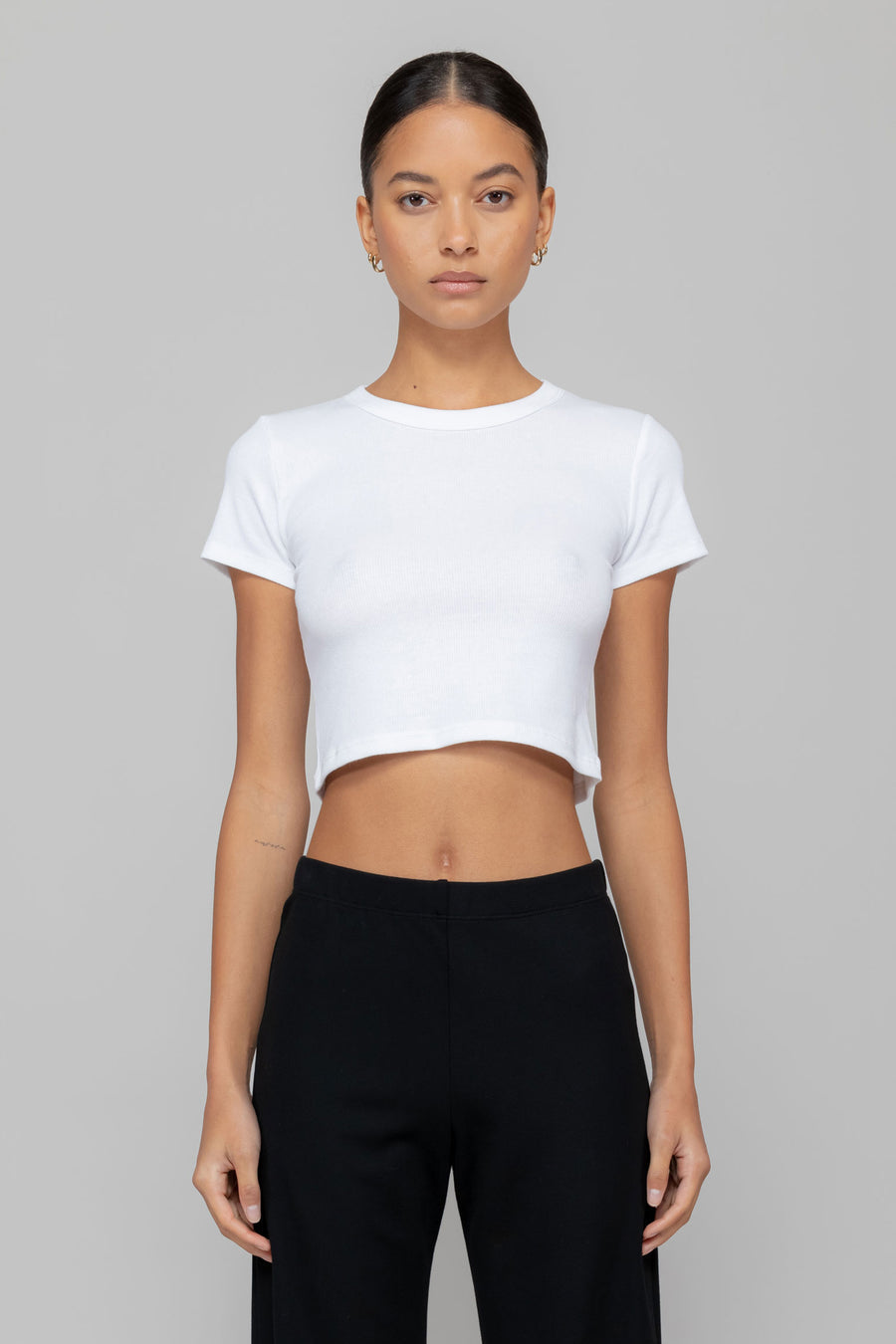 Kelly Crop Slim Fit Tee, White