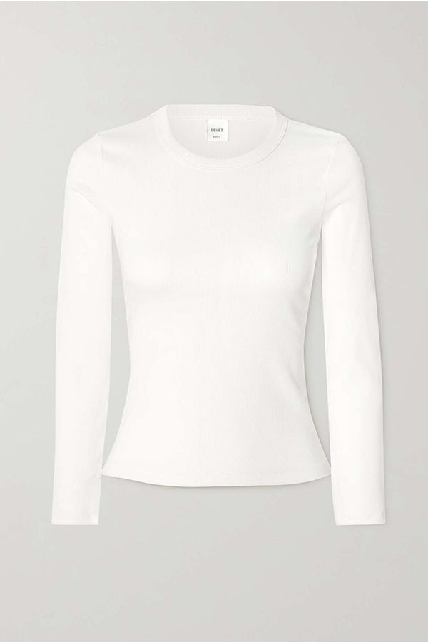 Kelly Slim Fit Long Sleeve Tee, White