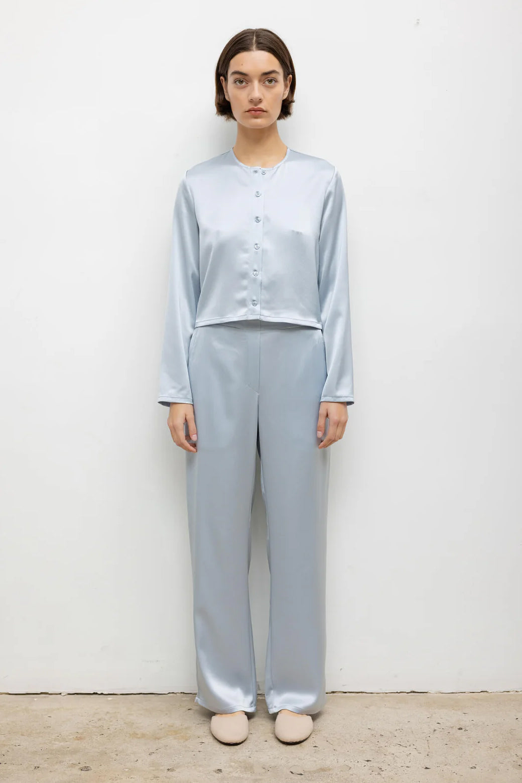 Barb Crew Cardigan, Powder