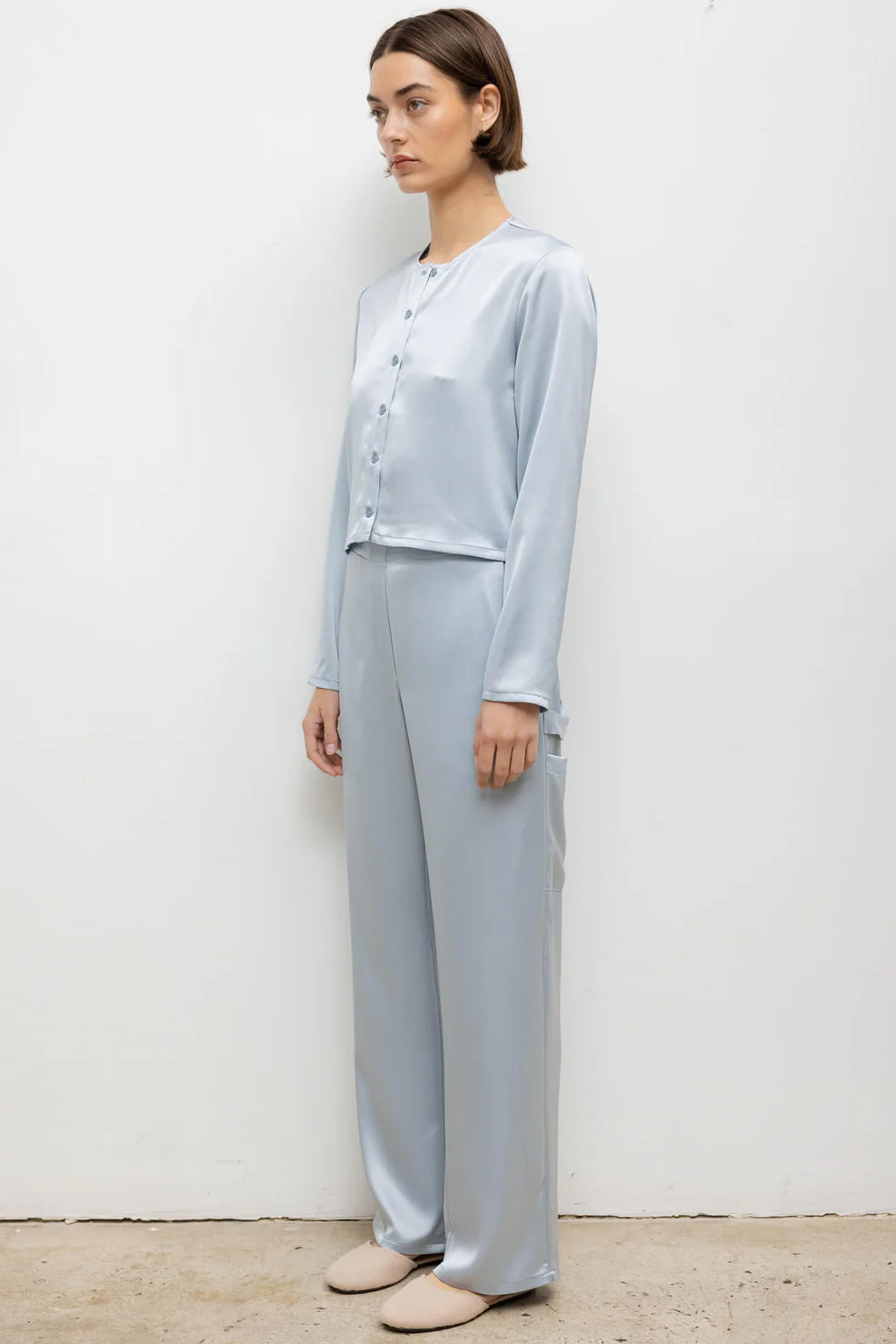 Barb Crew Cardigan, Powder