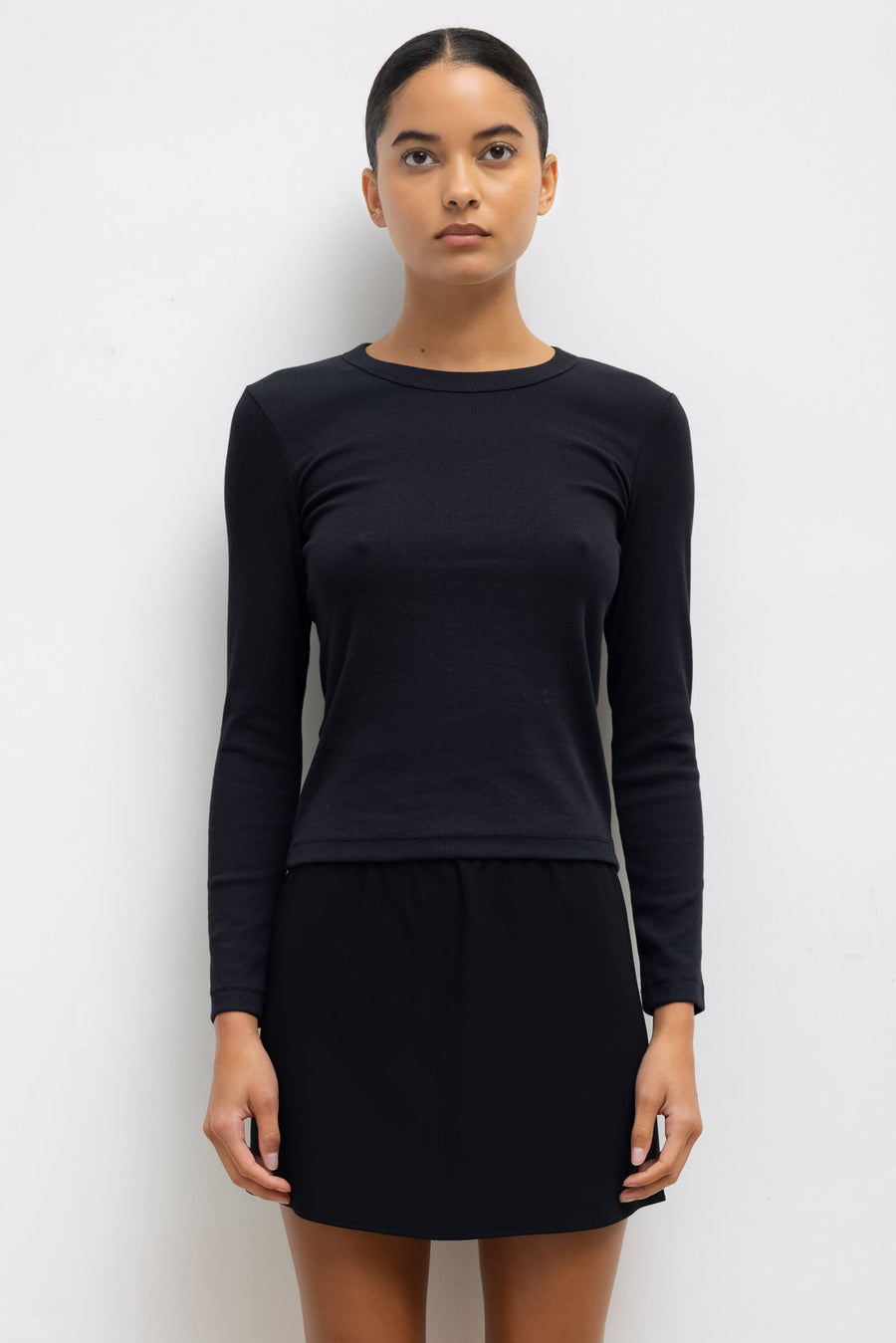 Kelly Slim Fit Long Sleeve Tee, Black