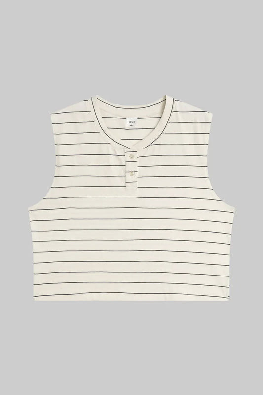 Margo Stripe Sleeveless Henley