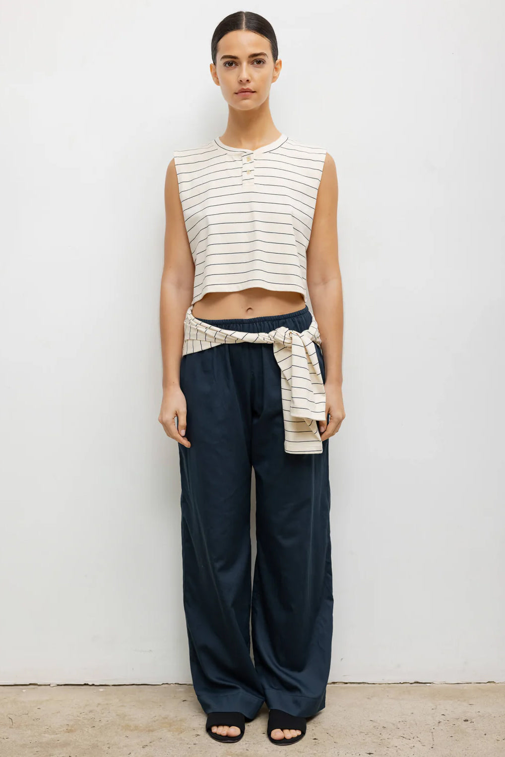 Margo Stripe Sleeveless Henley
