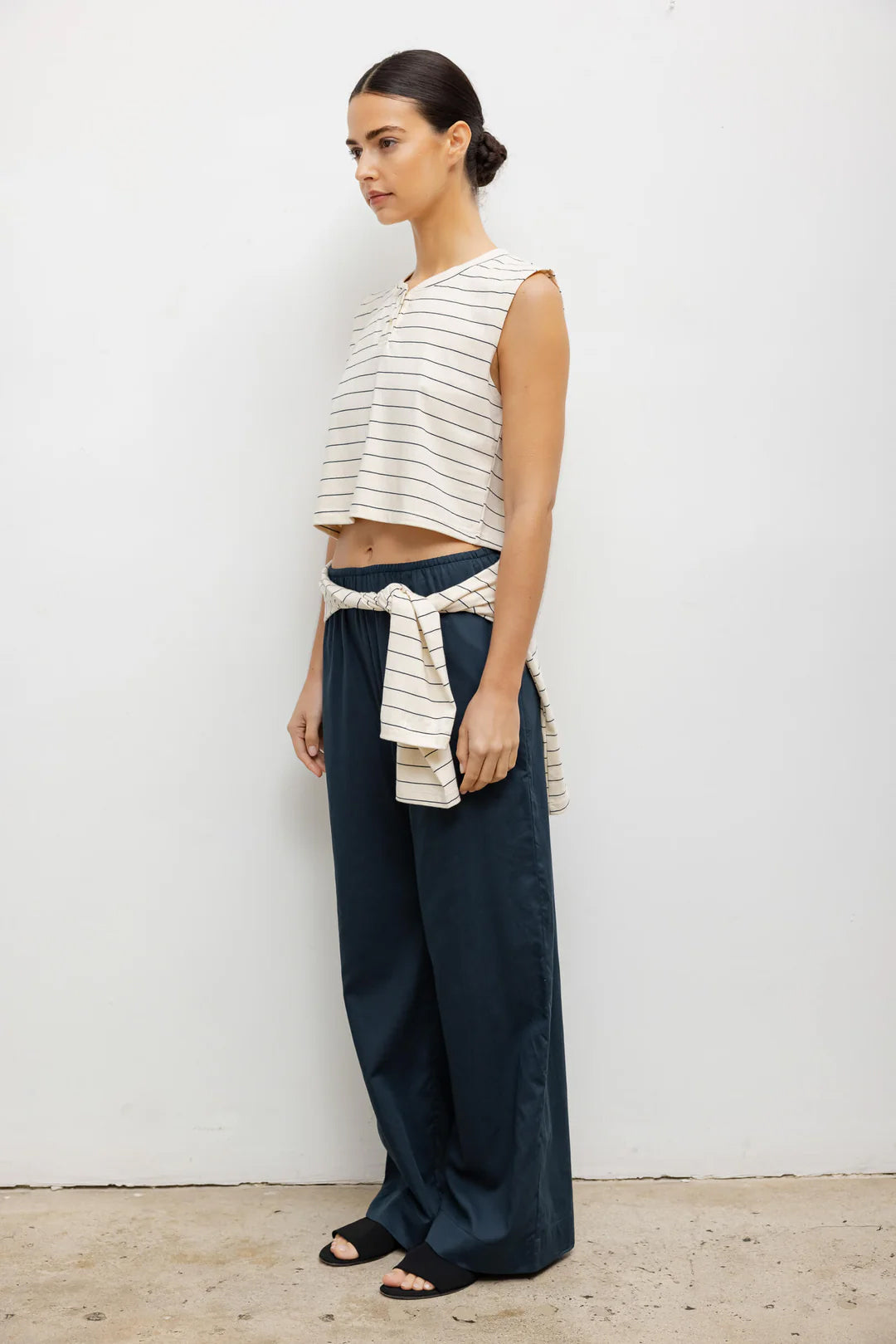 Margo Stripe Sleeveless Henley