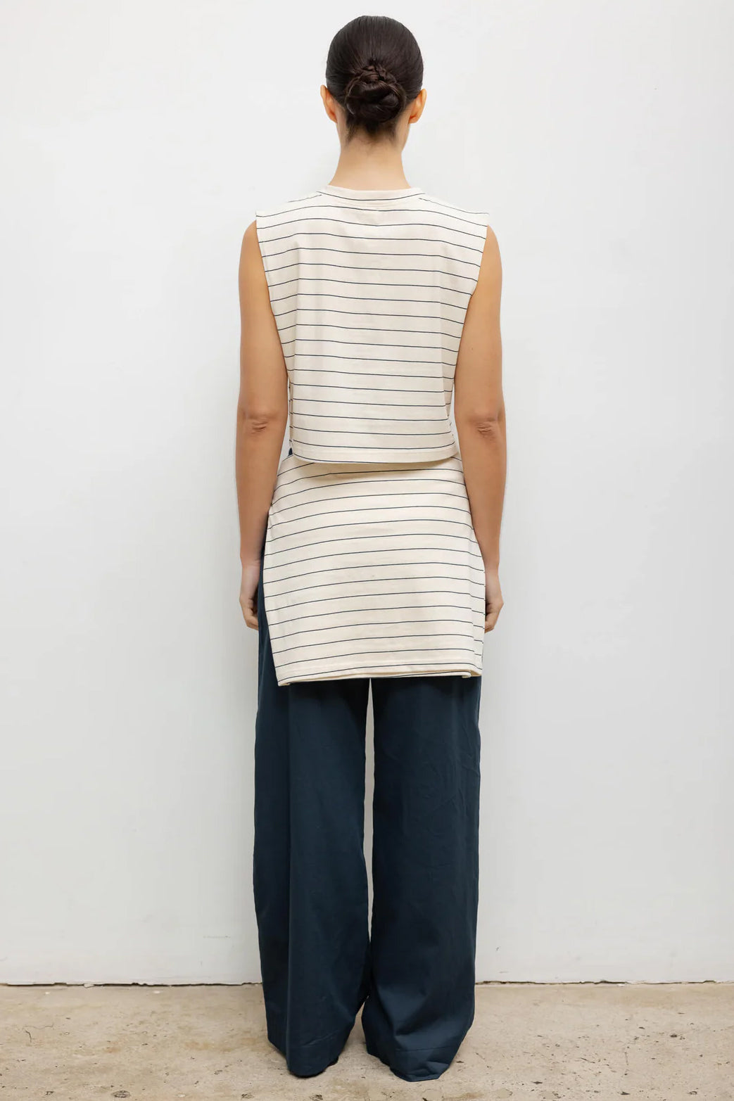 Margo Stripe Sleeveless Henley