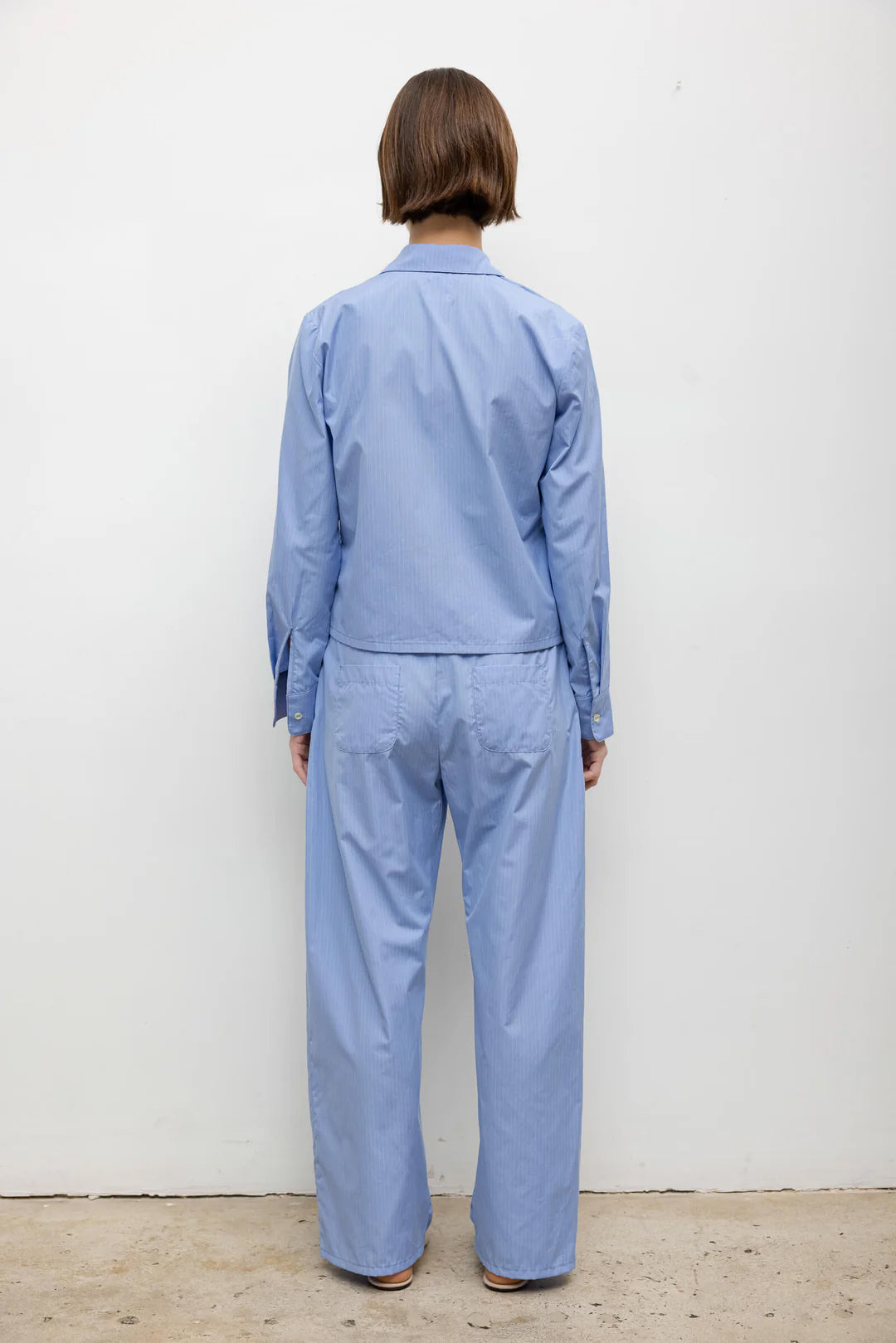 Yoshi Drawstring Pant, Ocean/Parchment Stripe