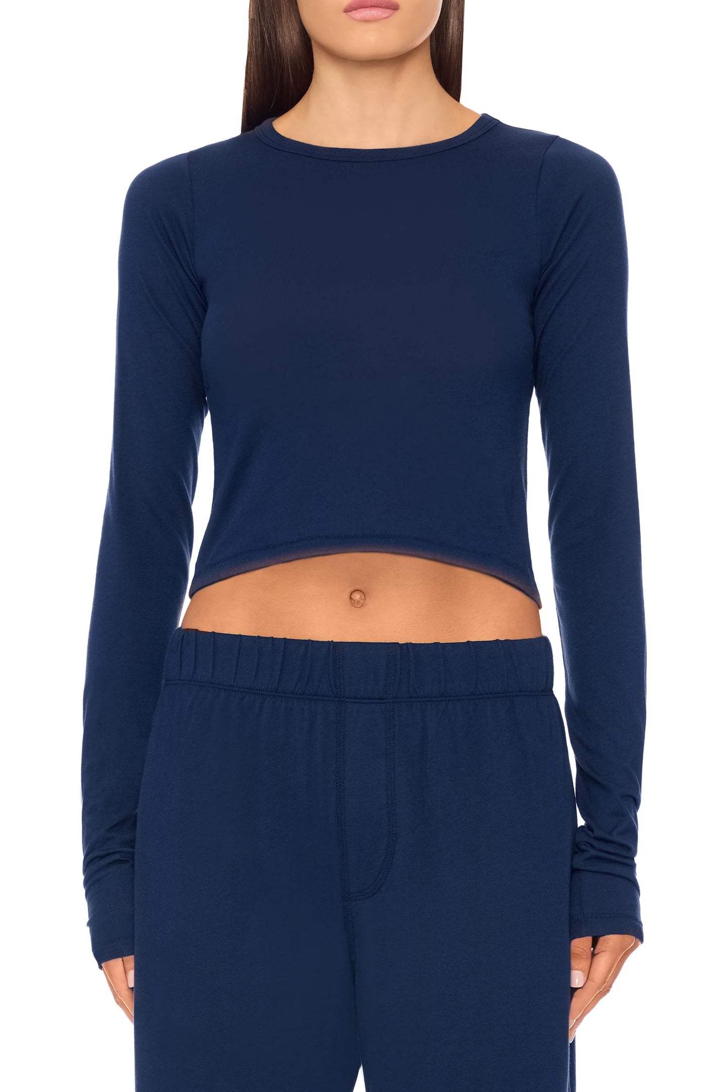 Long Sleeve Baby Tee, Navy