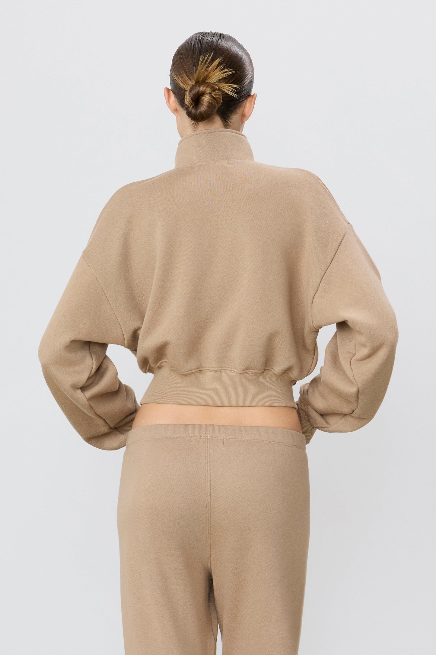 Cropped Half-Zip Sweatshirt