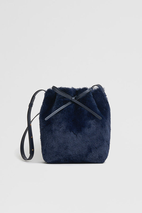 Vegan Fur Mini Bucket Bag