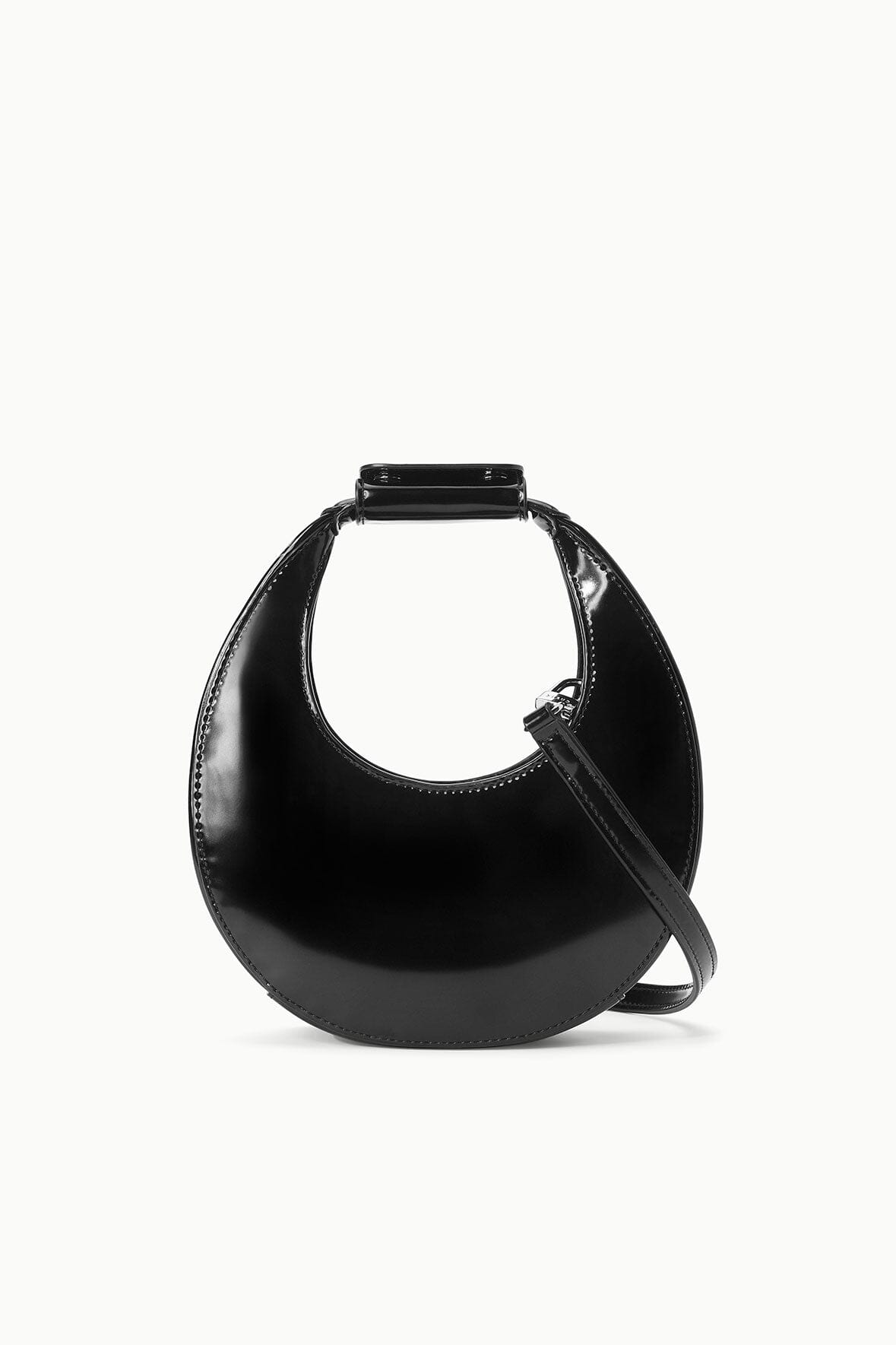 Mini Moon Bag, Black Patent