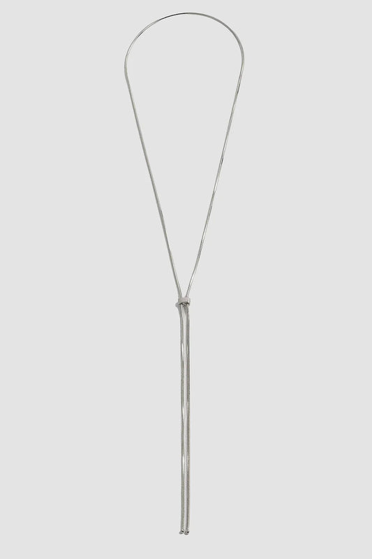 Bolo Pendant Necklace, Silver