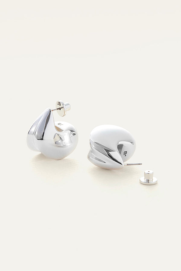 Nouveaux Puff Earrings, Silver