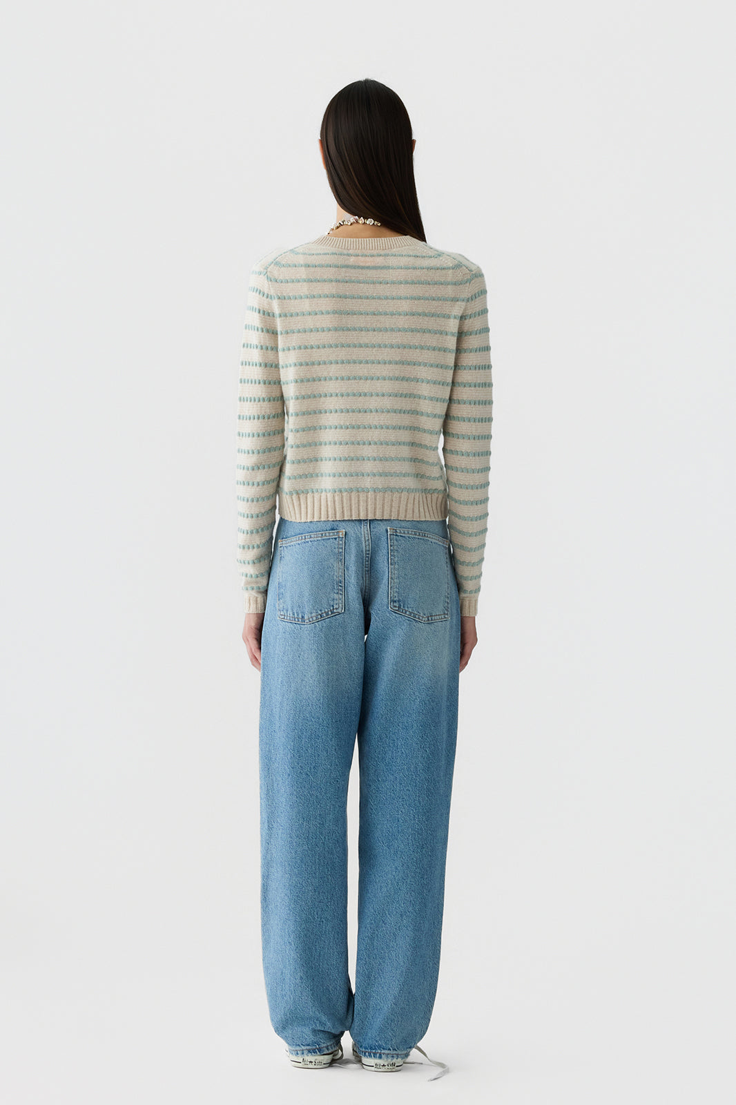Pebble Stripe Shrunken Crew