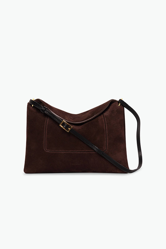 Penelope Slouch Bag, Acai Suede