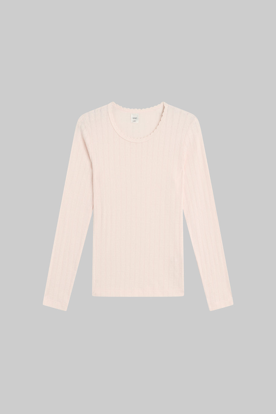 Pointelle Slim Fit Long Sleeve, Pink