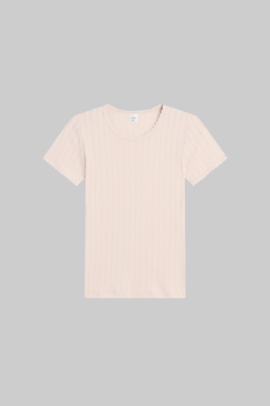 Pointelle Slim Fit Tee, Pink