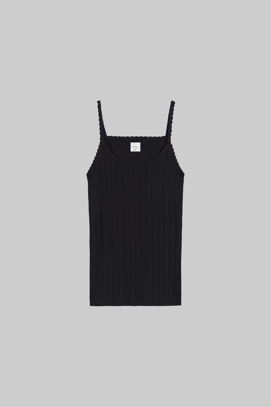 Pointelle Tank, Black