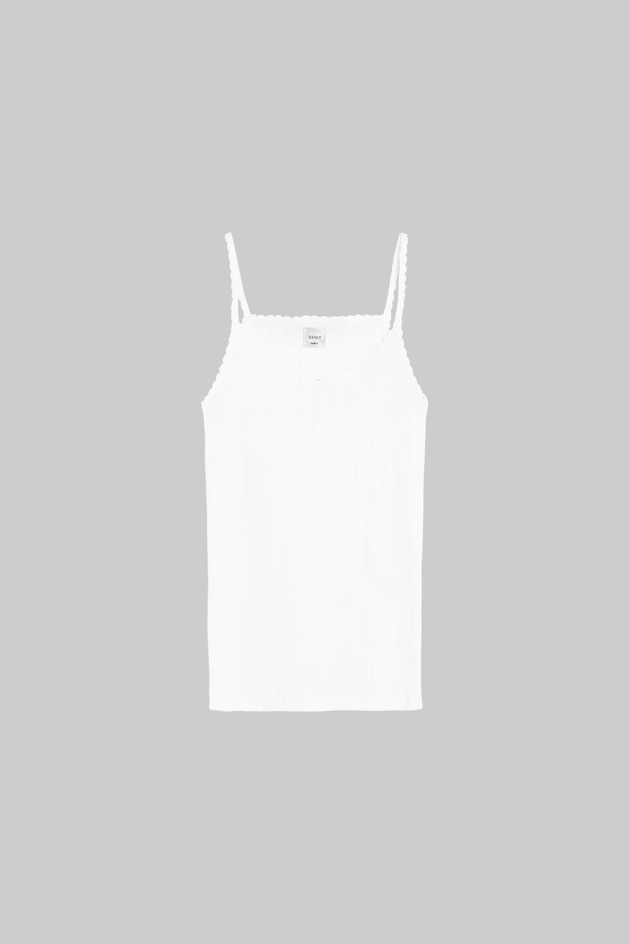 Pointelle Tank, White