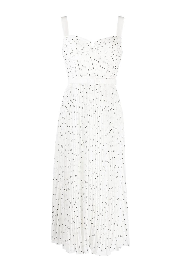 Polka Dot Chiffon Midi Dress