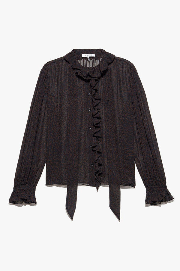 Ruffle Front Button Up Shirt