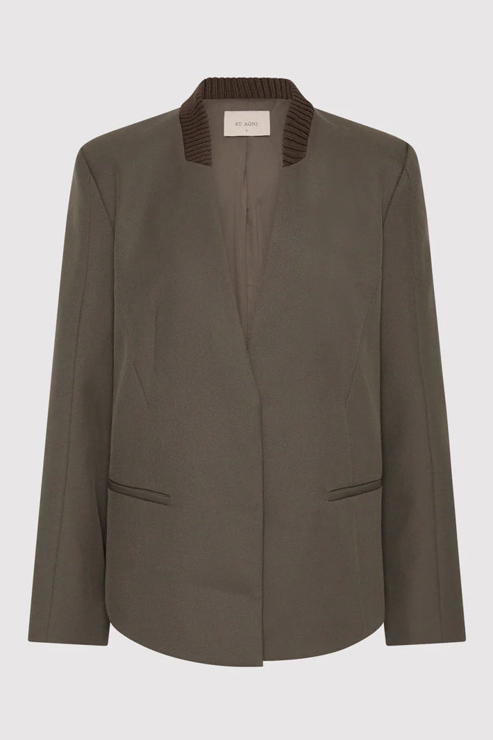 Rib Collar Blazer