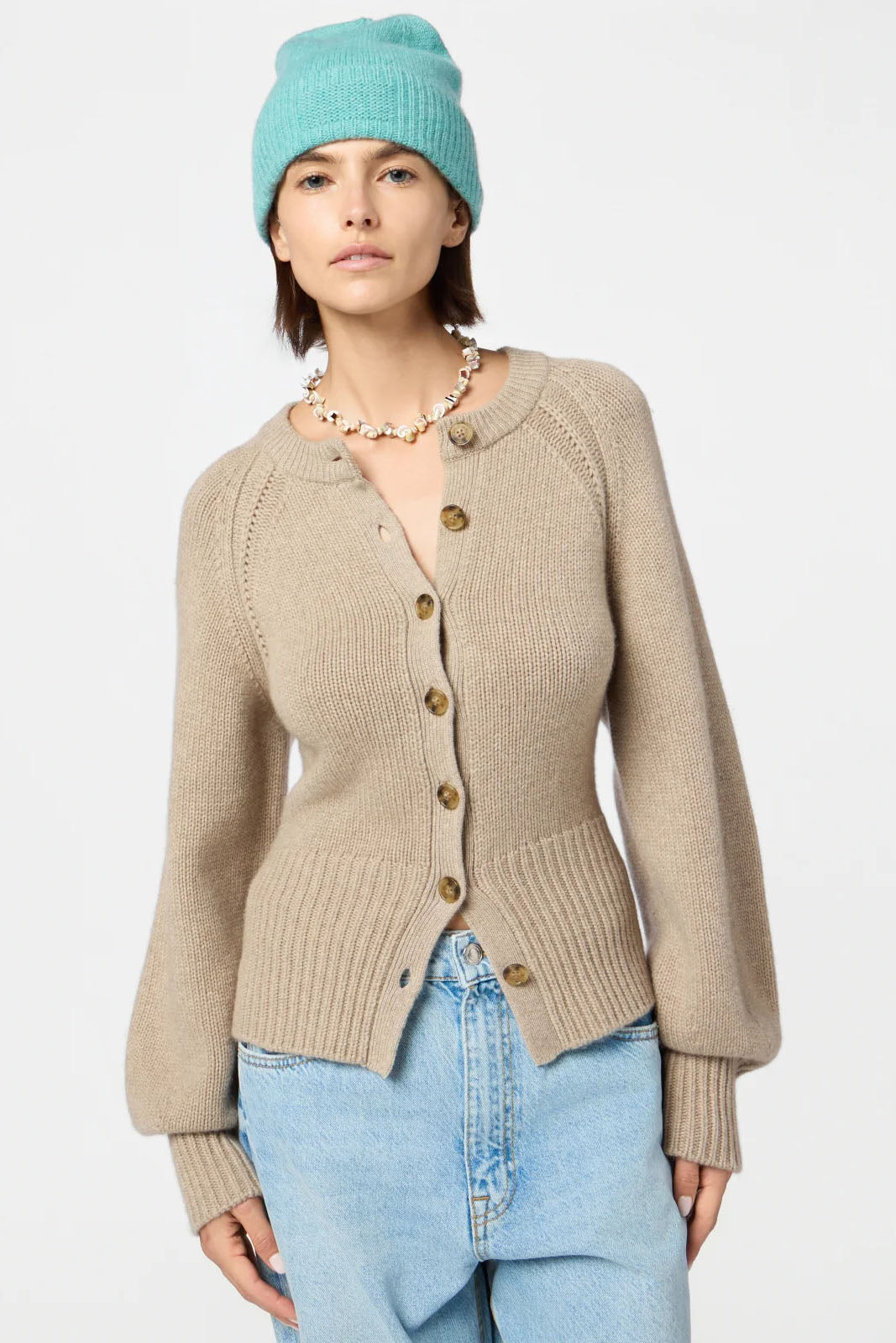 Sculpted Cardigan, Taupe