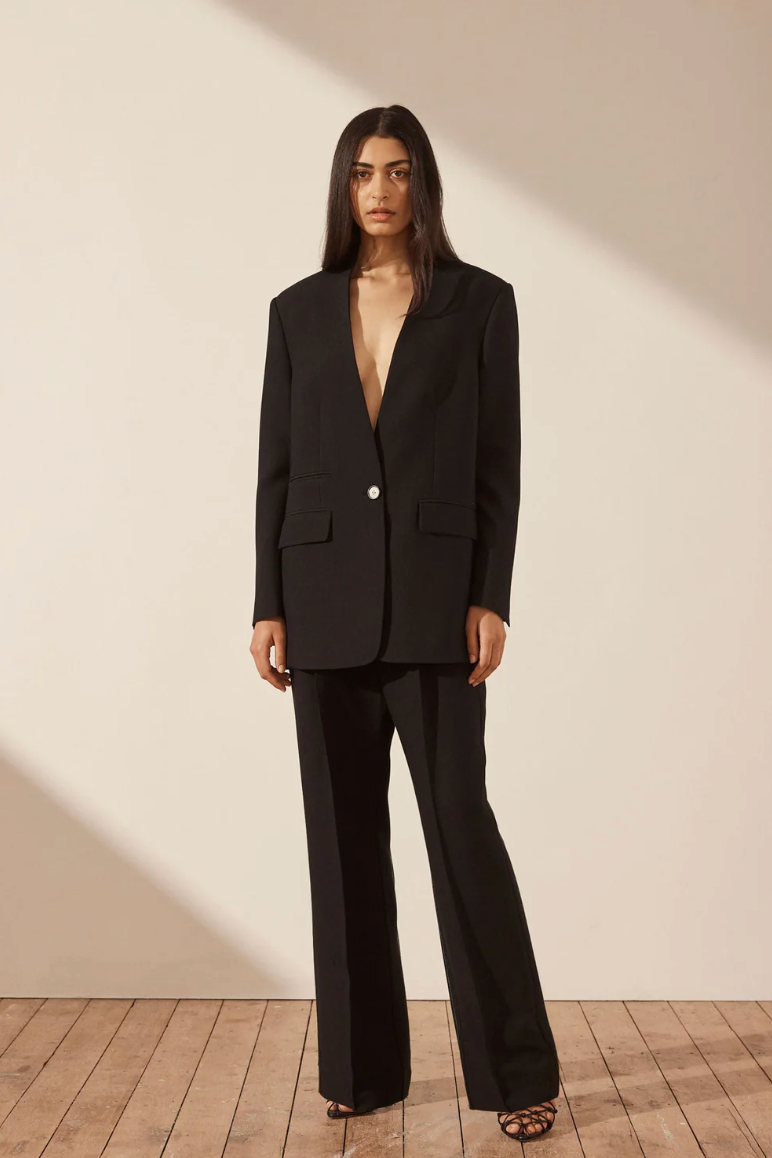 Irena Collarless Oversized Blazer