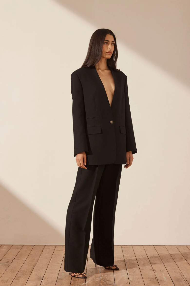 Irena Collarless Oversized Blazer