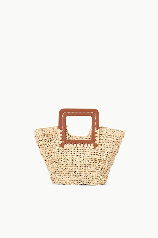 Shirley Mini Bucket Bag, Natural Raffia