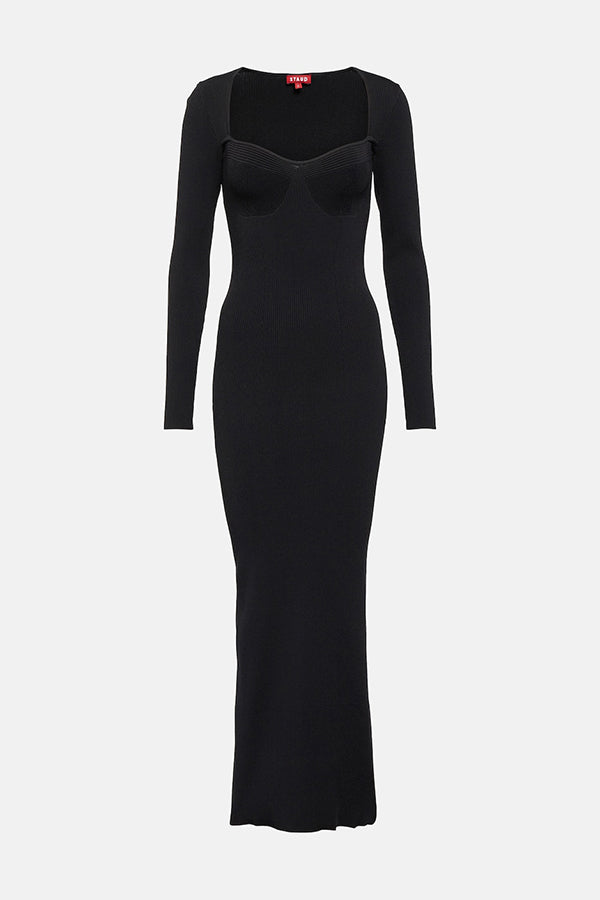 Silhouette Ribbed-Knit Midi Dress