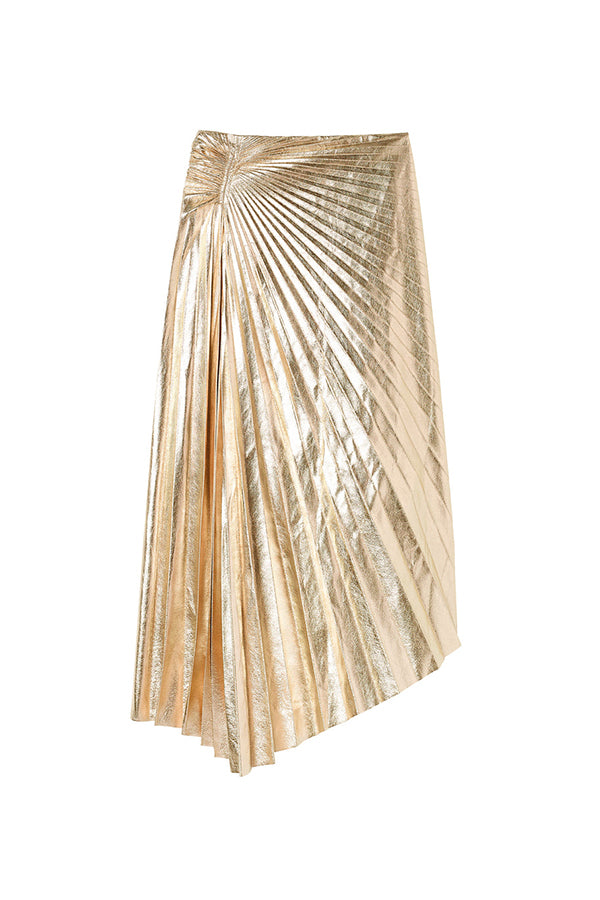 Tori Metallic Vegan Leather Skirt
